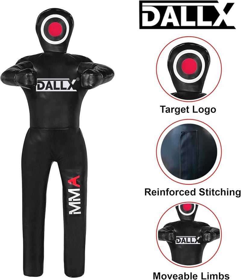 DALLX MMA Grappling Dummy for Judo Karate Throwing Brazilin JIU Jitsu Wrestling Submission Punching Bag for Self Defense Fitness Training Dummy – UNFILLED - Image 2
